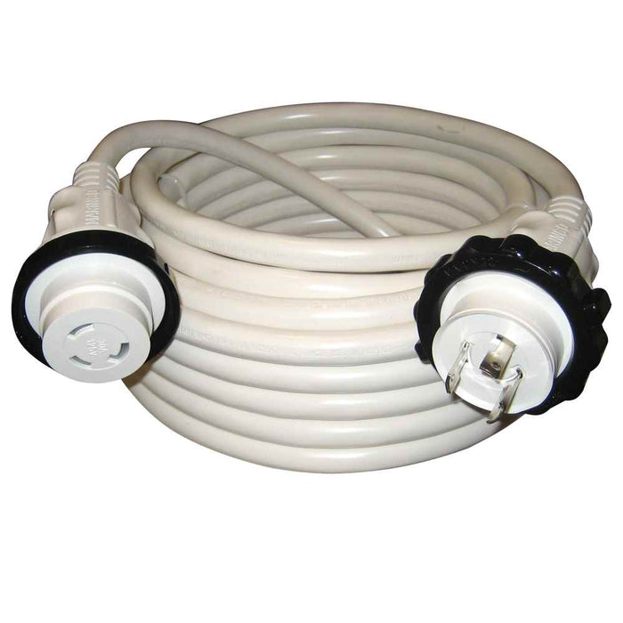 30A 125V Molded Standard Cordset - White - 50' - Young Farts RV Parts
