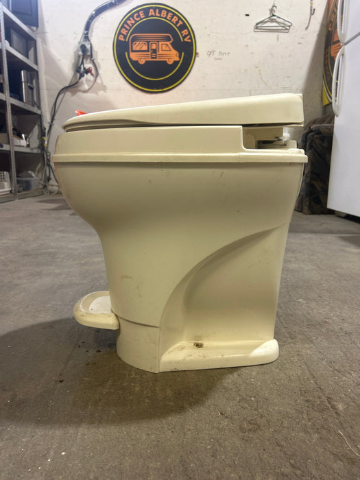 Used Toilet Thetford Toilet, High Profile, Foot Flush, Parchment - Aqua-Magic V , 31688