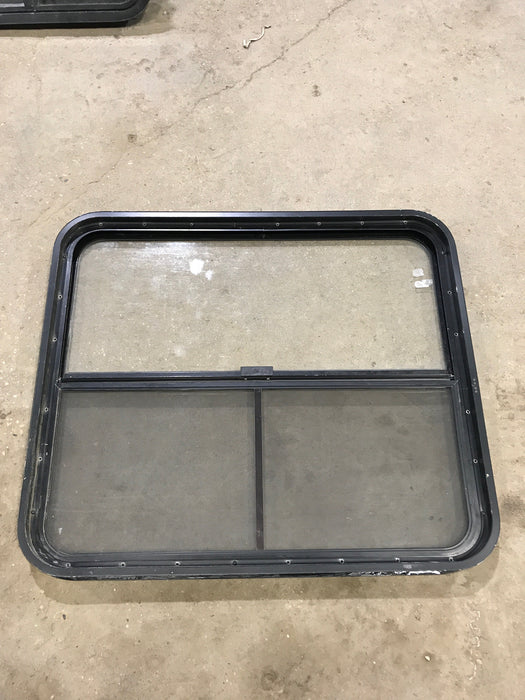 Used Black Radius Opening Window : 34 1/2" W x 29 1/2" H x 1 7/8" D