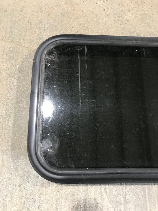 Used Black Radius Non Opening Window : 21 1/2" W x 17 1/2" H x 1 7/8"