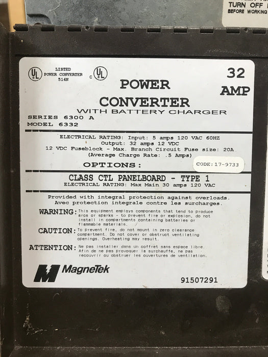 Used Magnetek 32 AMP Converter - Series 6300 A , Model 6332