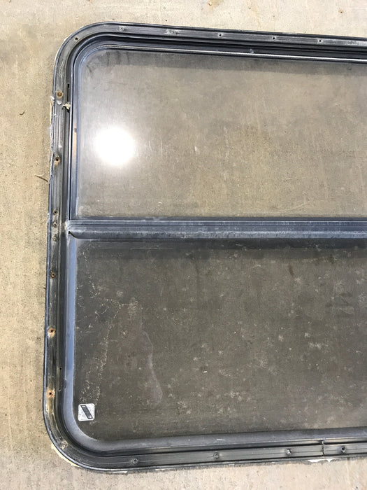Used Black Radius Opening Window : 35 1/2" W x 30 1/4" H x 1" D