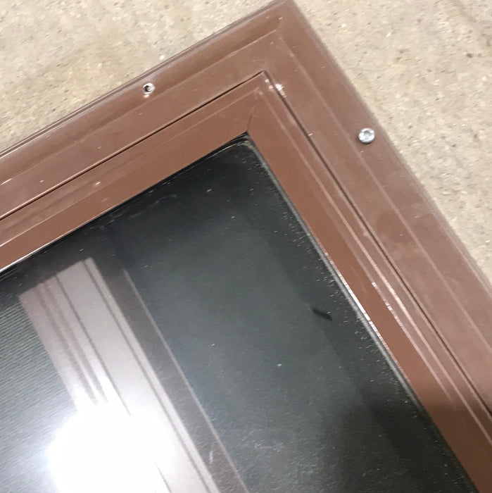 Used Brown Radius Dual Pane-Storm Window : 41 1/4" W x 14 3/4" H x 1 1/2" D