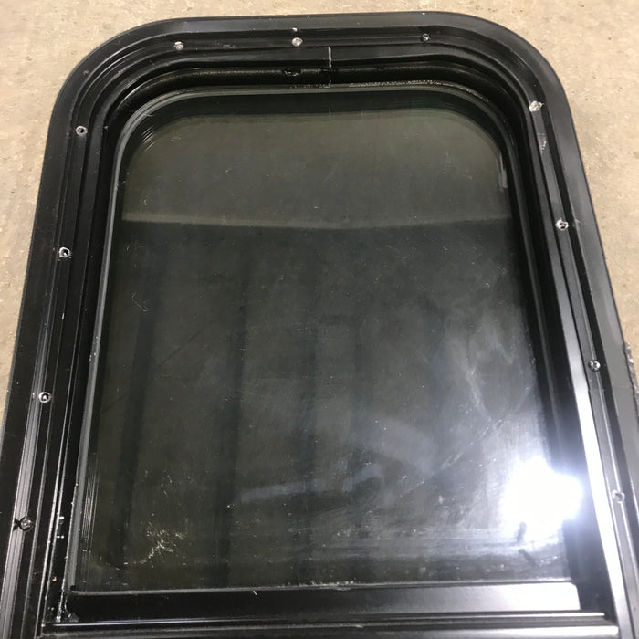 Used Black Radius Opening Window : 13 1/2" W x 25 1/2" H x 1 7/8" D