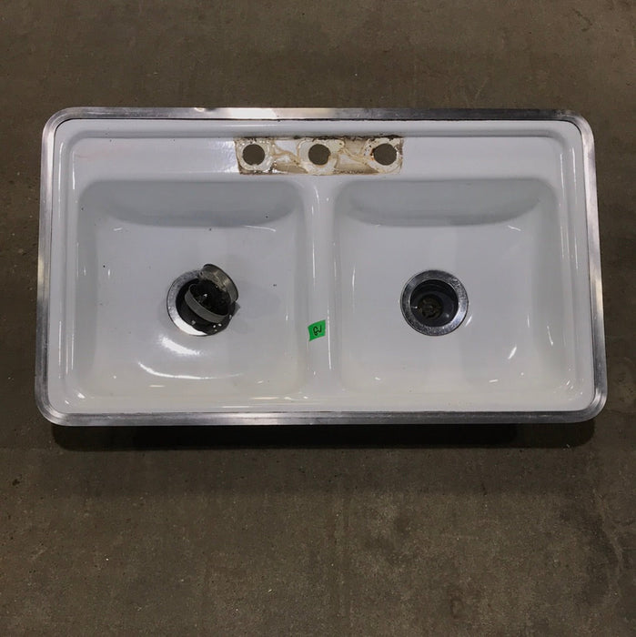 Used Double Kitchen Sink 33” W x 19” L