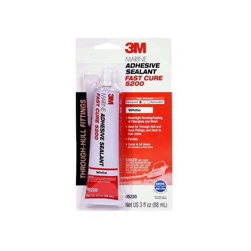 3M 5200 Fast Cure Adhesive Sealant - 3 Ounce Tube; White - 05220