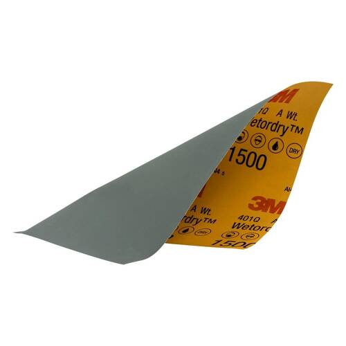 3M Wetordry Sandpaper - 9" x 11"; 1500 Gritl Black; Case of 5 Sheets - 32023