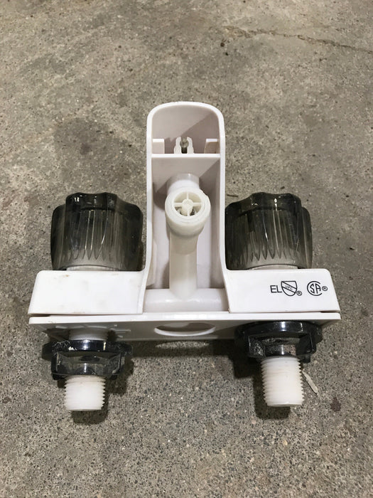 Used 4" Shower Faucet With Diverter, Bone, Smoked Knobs