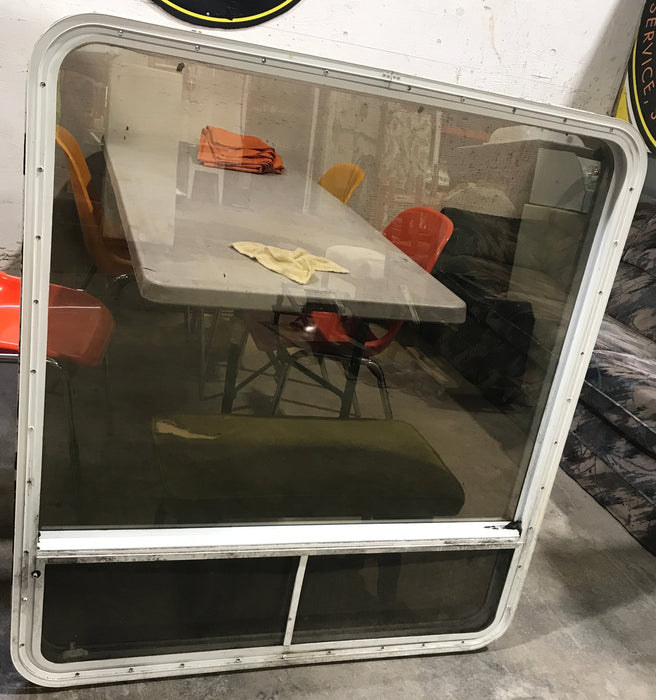 Used White Radius Opening Window : 45 1/2" W x 41 1/2" H x 2" D
