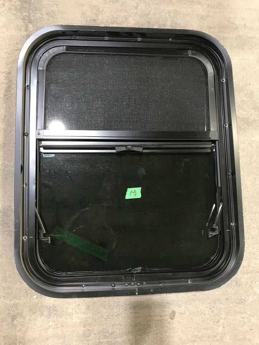 Used Black Radius Opening Window : 21 1/2" W X 17 1/2" H X 1 3/4" D