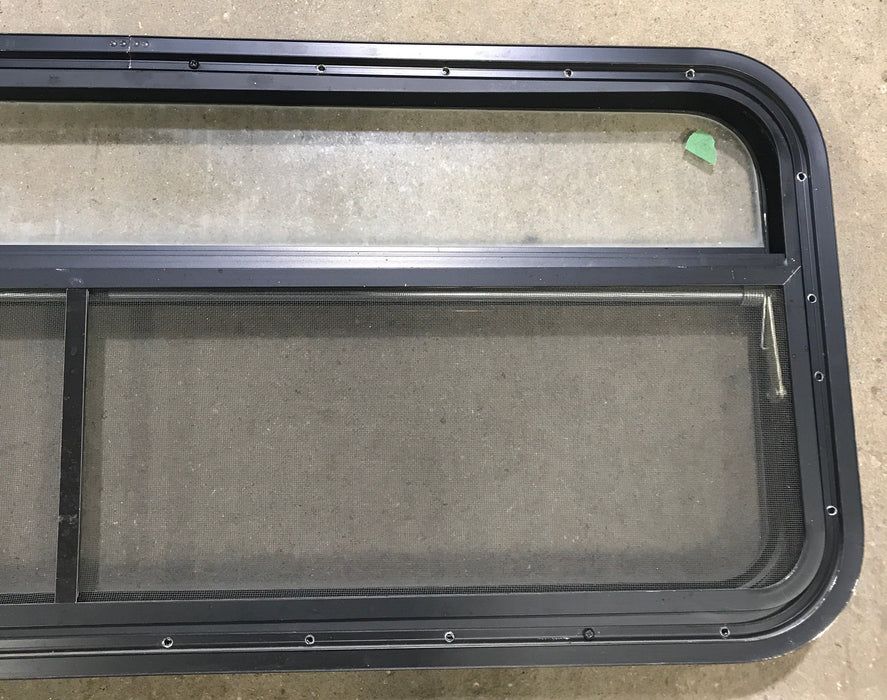 Used Black Radius Opening Window : 45 1/2" W x 17 1/2" H x 1 7/8" D