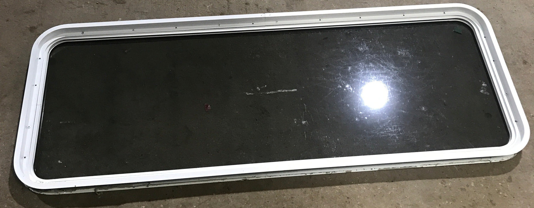 Used White Radius Non Opening Window : 60" W x 21 1/2" H x 1 7/8" D