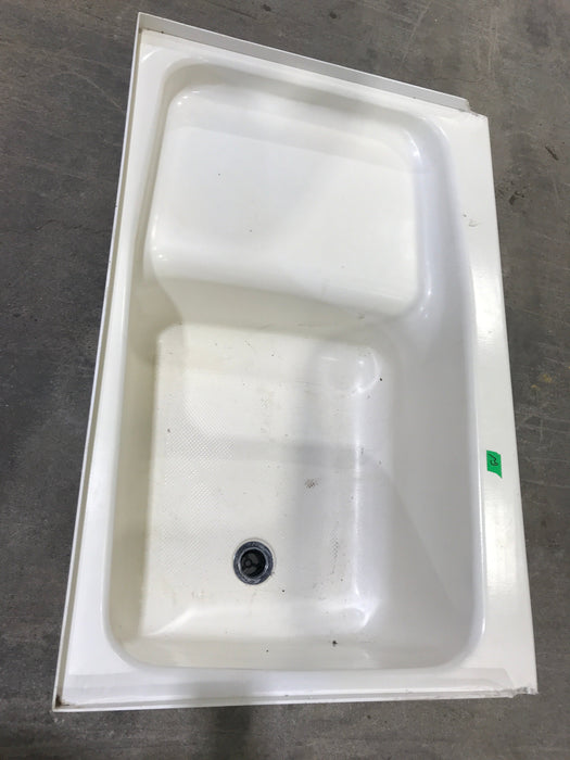 Used RV Step Bath Tub 36” L x 24” W - Left Hand Drain