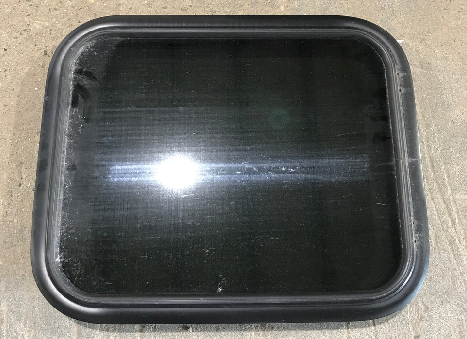 Used Black Radius Non Opening Window : 21 1/2" W x 17 1/2" H x 1 7/8"