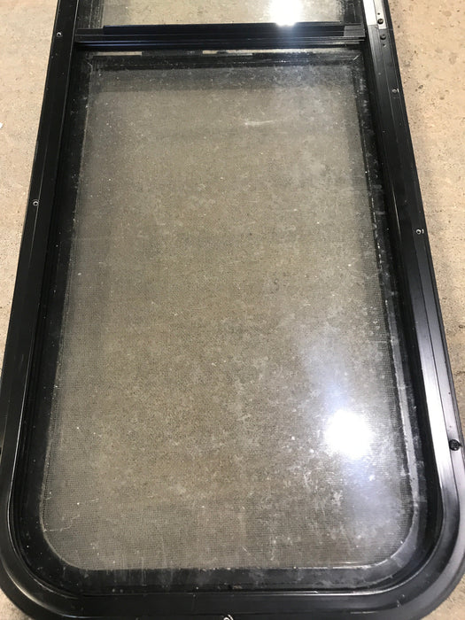 Used Black Radius Opening Window : 49" W x 15 1/4" H x 2" D