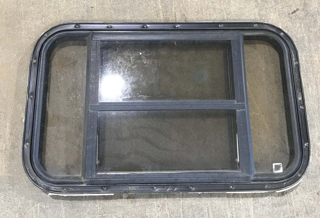 Used Black Radius Opening Window : 30 1/2" W x 18 3/4" H x 1 1/2" D