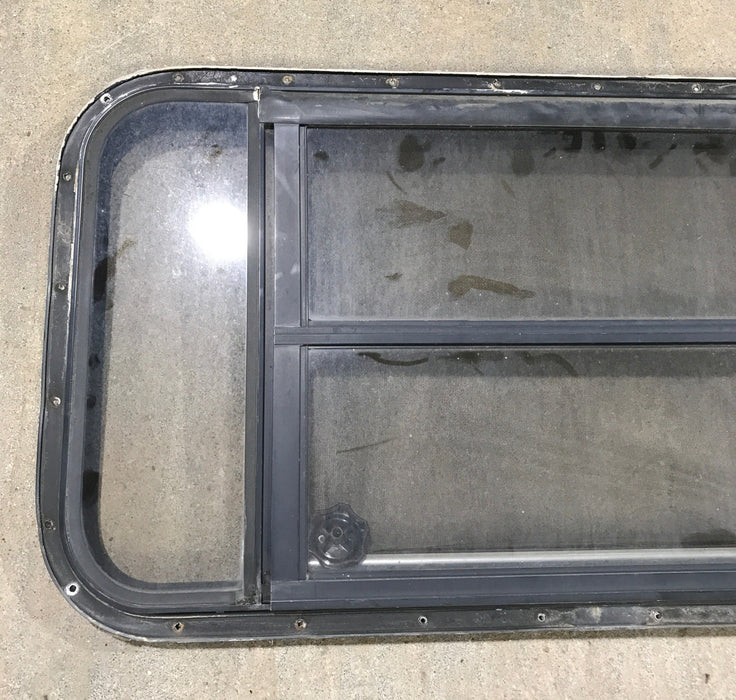 Used Black Radius Opening Window : 37" W x 19 1/4" H x 1 1/4"