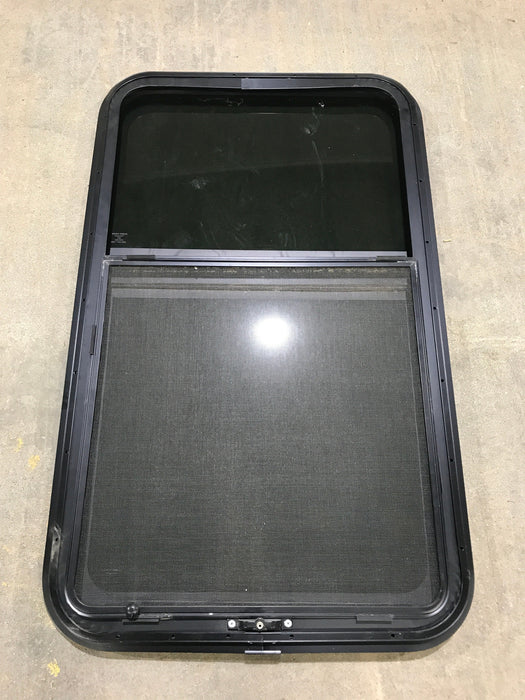 Used Black Radius Frameless Opening Window : 39 1/4 X 23 1/2 X 1 1/2" D