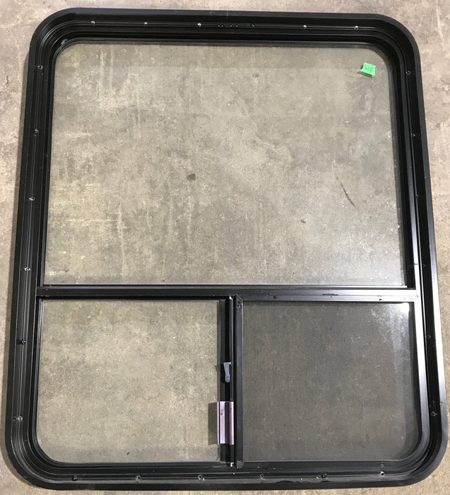 Used Black Radius Opening Window : 36 1/4" W x 30 1/4" H x 1 7/8" D