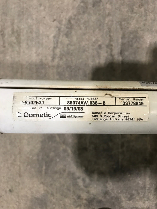 Used Dometic Window Awning Roller Tube 33 3/4"