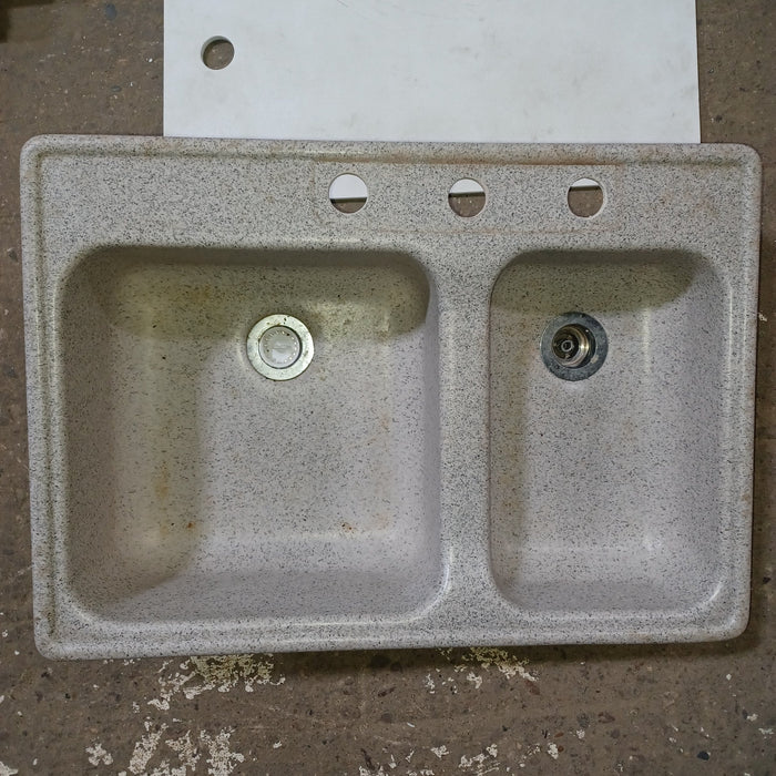 Used Young Farts RV Parts Double Kitchen Sink 24.5″ X 17.25″ X 7.5″ - TS1724DB
