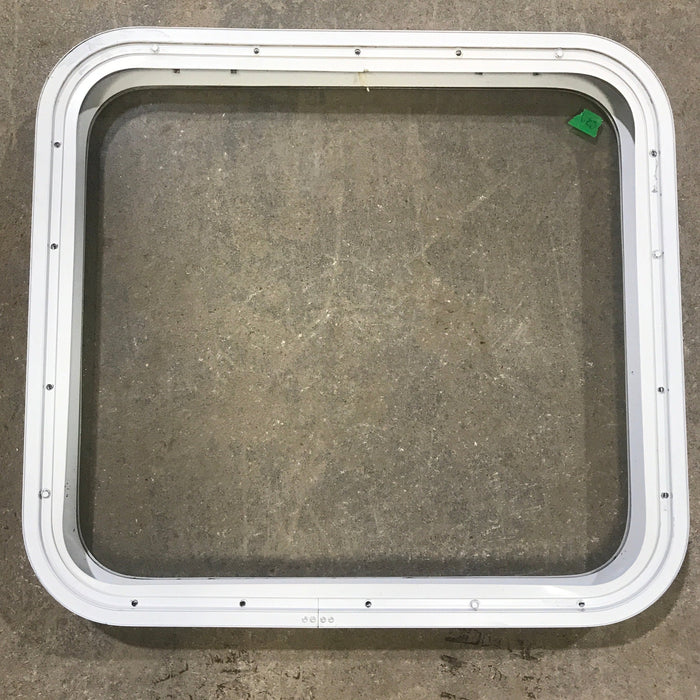 Used White Radius Non Opening Window : 23 1/2" W x 21 1/2" H x 1 7/8" D