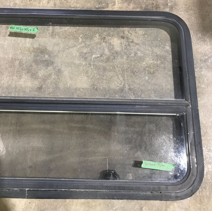 Used Black Radius Opening Window : 45 1/2" W x 25 1/2" H x 2" D