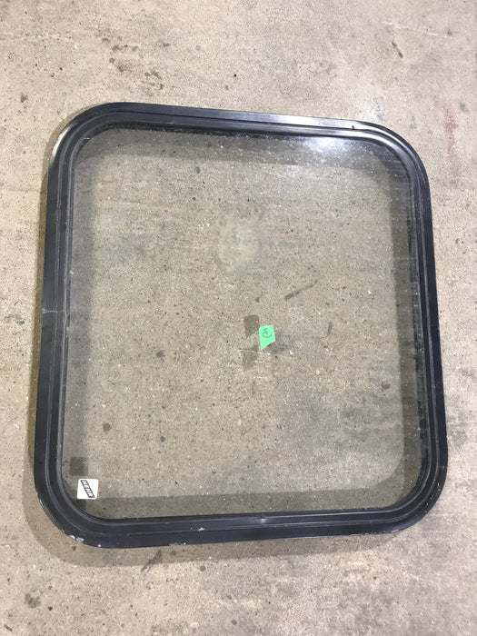 Used Black Radius Non-Opening Window : 23" W X 22" H X 2" D