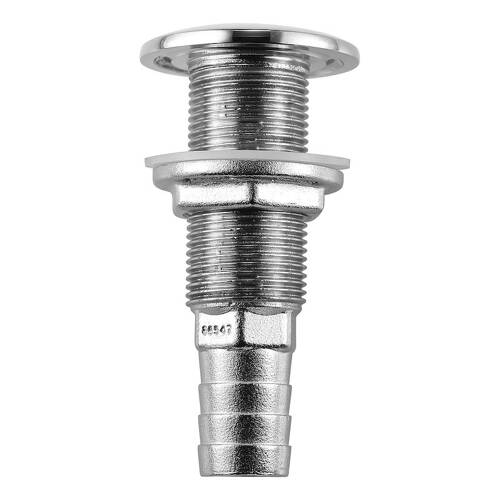 Attwood Marine Boat Scupper - Barbed Thru-Hull Connector - Fits 5/8" Hose - Stainless; Single - 66546-3