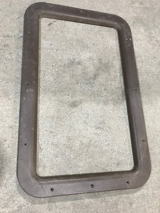 Used Entry Door Exterior Window Frame, Brown: 24 3/4" x 15 3/4"