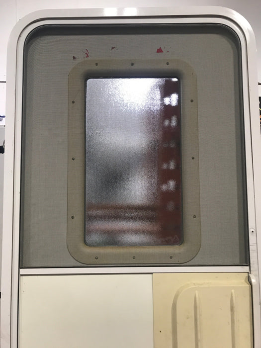 Drafted to hold tor customer Used RV Radius Corner Entry Door 30" W x 72" H