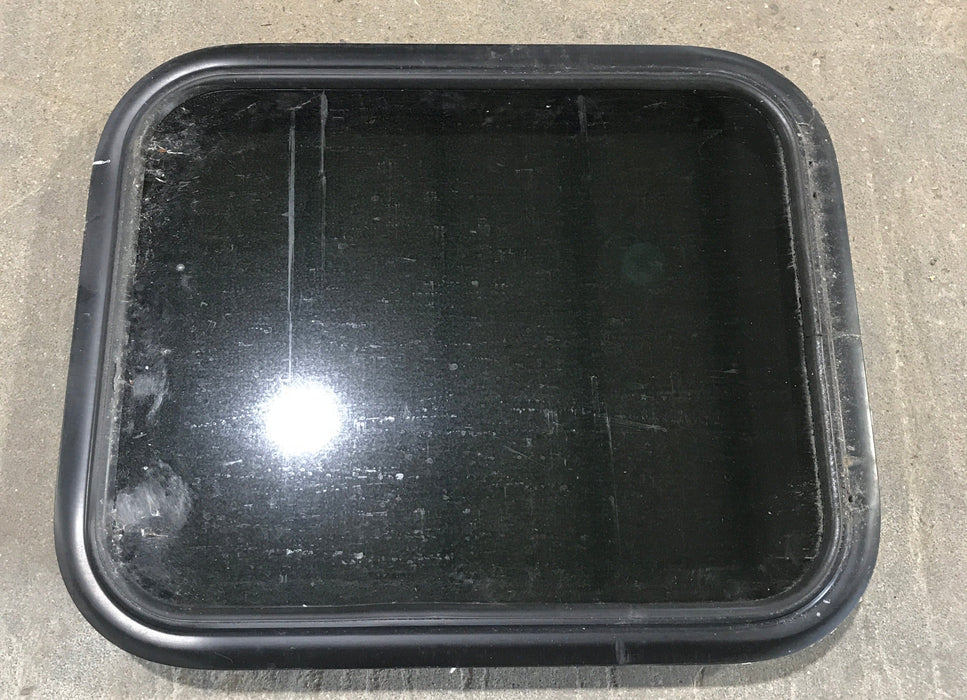 Used Black Radius Non Opening Window : 21 1/2" W x 17 1/2" H x 1 7/8"