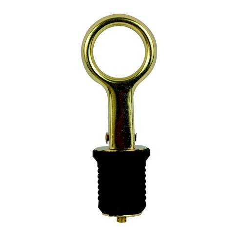 Attwood Marine Boat Drain Snap-Handle Plug - 1" Diam - Brass Plated; Without Chain - 11591-3