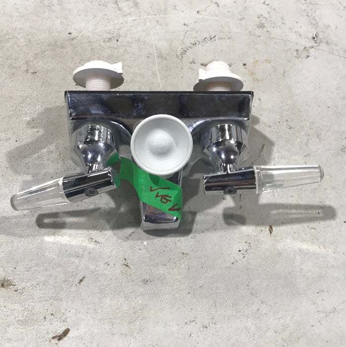 Used 4" Shower Faucet With Diverter, Chrome, Clear/ Chrome Handles