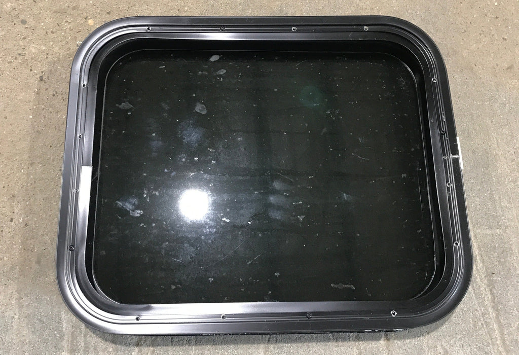 Used Black Radius Non Opening Window : 21 1/2" W x 17 1/2" H x 1 7/8"