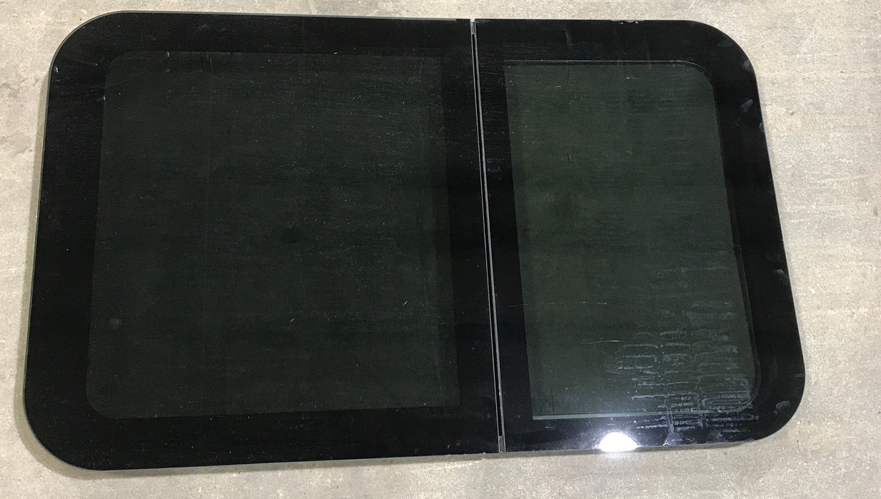 Used Black Radius Frameless Opening Window : 39 1/4 X 23 1/2 X 1 1/2" D