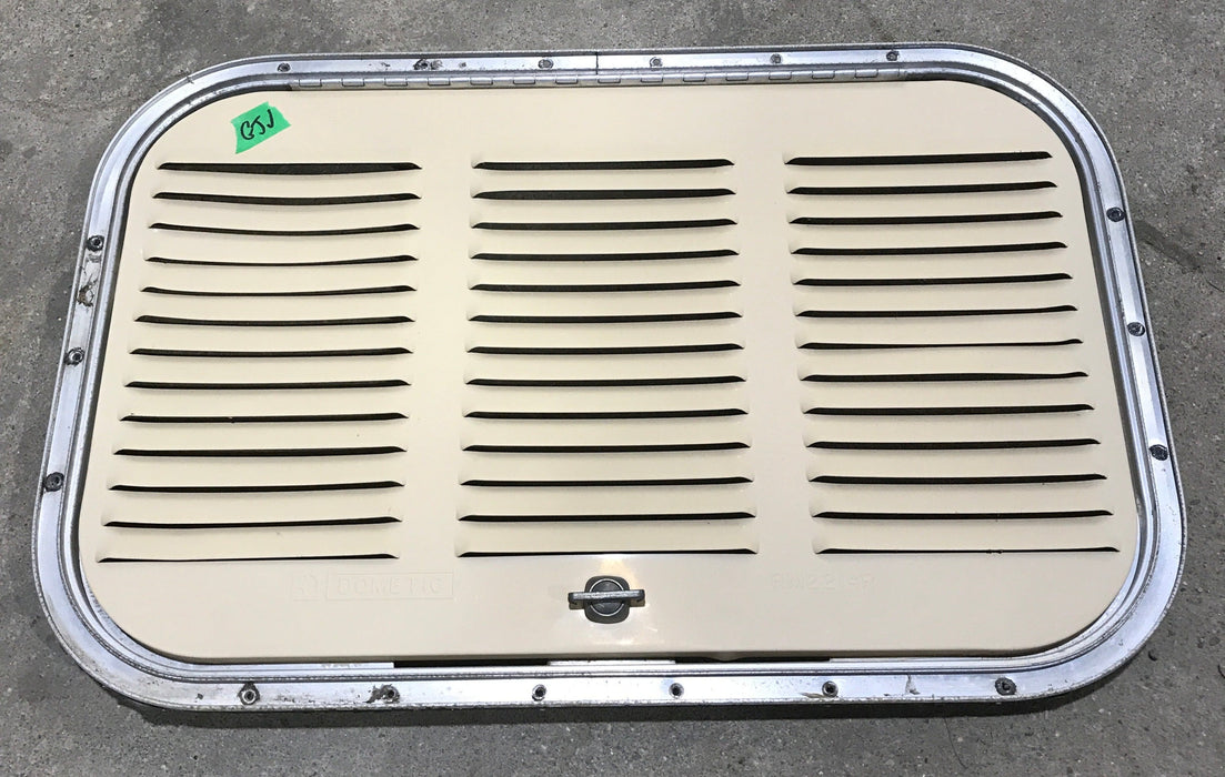 Used Retro NORCOLD 616009/ DOMETIC (P/N UNKNOWN for RM2214R) - Off White Vent Door with Silver Trim