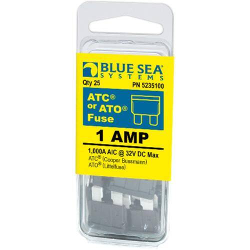 BLUE SEA ATO/ATC Blade Fuse - 1 Amps/32 Volts DC - Pack Of 25 - 5235100-BSS