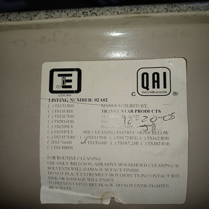 Used Young Farts RV Parts Bathroom Sink, Multi-Color - 15.25″ X 12 5/8″ X 4 5/8″ - TS1316SB