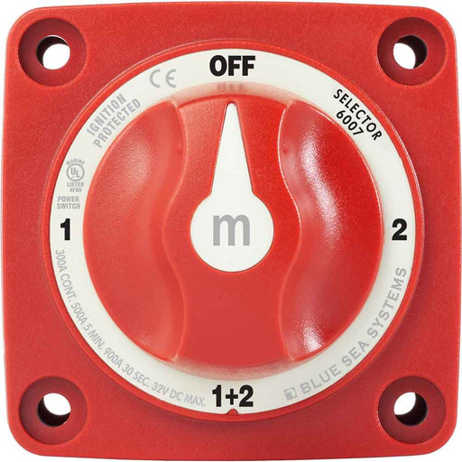 6007 m - Series (Mini) Battery Switch Selector Four Position Red - Young Farts RV Parts