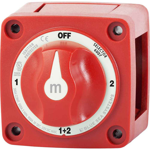 6007 m - Series (Mini) Battery Switch Selector Four Position Red - Young Farts RV Parts