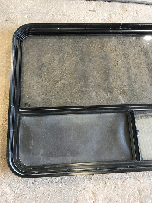 Used Black Radius Opening Window : 47 1/2" W x 30" H x 2" D