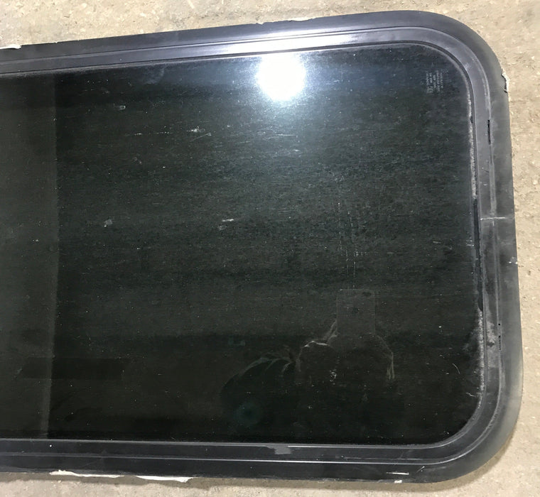 Used Black Radius Non Opening Window : 17 1/2" W x 39 1/2" H x 1 7/8" D