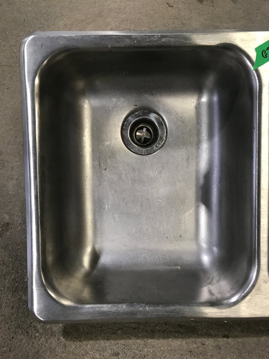 Used Double Kitchen Sink 25” W X 15 1/2” L