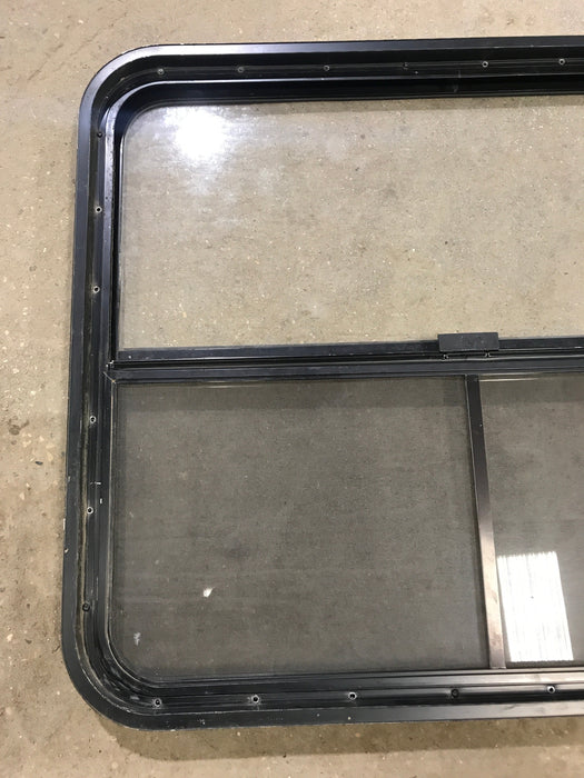 Used Black Radius Opening Window : 34 1/2" W x 29 1/2" H x 1 7/8" D