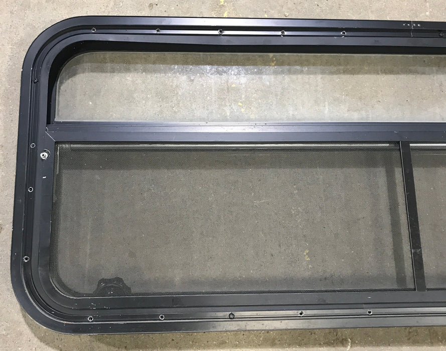 Used Black Radius Opening Window : 45 1/2" W x 17 1/2" H x 1 7/8" D
