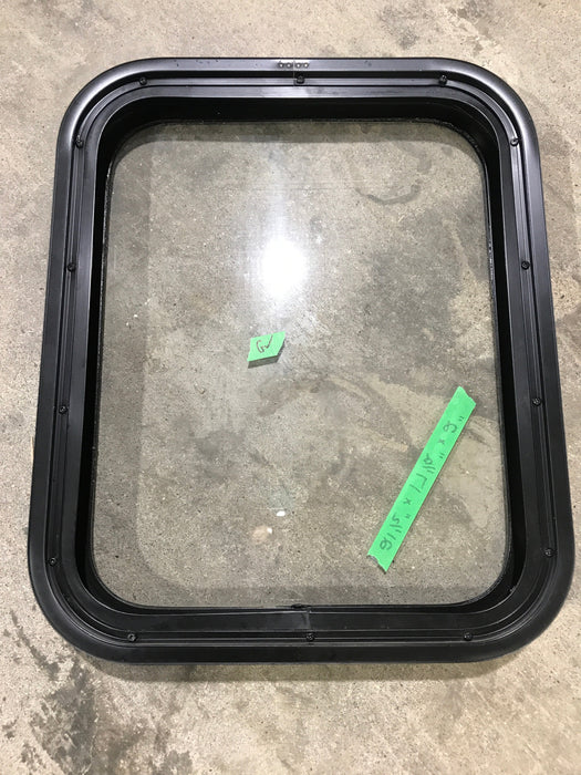 Used Black Radius Non Opening Window : 21 1/2" W X 17 1/2" H X 2" D