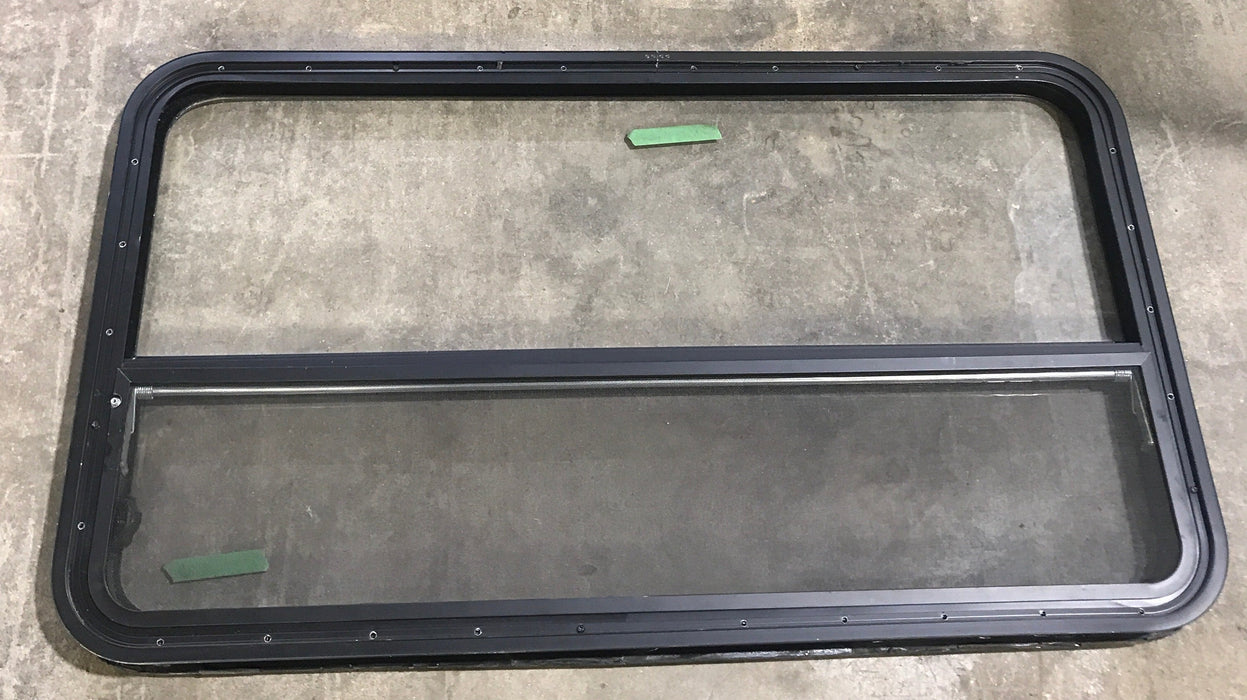 Used Black Radius Opening Window : 45 1/2" W x 25 1/2" H x 2" D