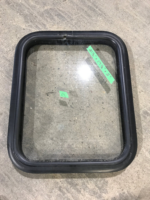 Used Black Radius Non Opening Window : 21 1/2" W X 17 1/2" H X 2" D