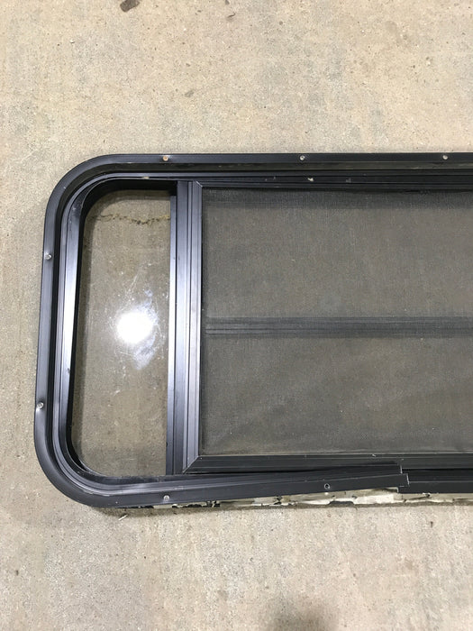 Used Black Radius Opening Window : 37" W x 19 1/4" H x 1 1/4"